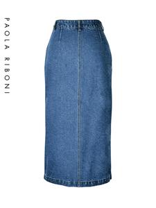 Jupe en jean taille haute multi-boutons pour femme – Style élégant et streetwear, design respirant pour l'été - Product Image 4