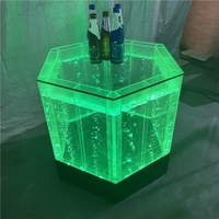 Panneau mural acrylique contemporain sur mesure à bulles d'eau avec éclairage LED à changement de couleur, écrans de comptoir de réception couleur personnalisée pour la décoration intérieure