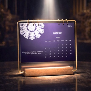 Consegna Rapida Calendario Mensile da Tavolo in Legno 2025, Pianificatori con Fogli di Carta Riciclata, Calendari Islamici Stampati con Versetti del Corano - Product Image 1