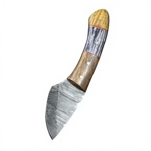 Couteau de chasse et de survie à lame fixe mini, en acier Damas artisanal, pointe tombante, manche en bois, qualité industrielle, pour revendeurs OEM 58/60 - Product Image 3