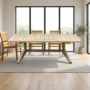 Table basse rectangulaire minimaliste en bois pour l'extérieur, idéale pour le jardin et la terrasse - Product Image 2