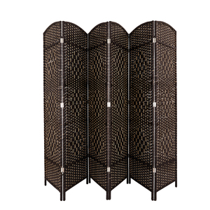 6-bảng điều khiển dệt sợi gỗ phòng chia sợi tự nhiên gấp màn hình riêng tư di chuyển và có thể gập lại tre gỗ separator - Product Image 3