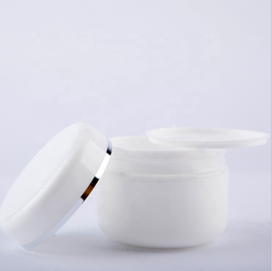 10g 20g 30g 50g 100g 150g 200g White PP Plastic Cream Packaging Cosmetic Cream Jars With Gold <b>Silver</b> Edge Cap - Product Image 2