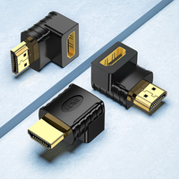 SAMZHE 90 °   Adaptateur coudé mâle-femelle à angle droit 90 degrés, convertisseur pour rallonge de moniteur TV
