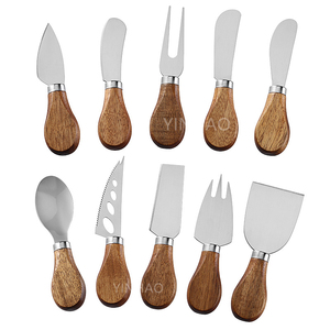 Casa riscaldamento regali personalizzati in legno e resina utensili formaggio oceano modello onda legno resina coltelli formaggio - Product Image 3