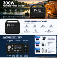 Station d'alimentation portable 300W 256Wh LiFePO4 80000mAh Multi-sorties USB-C DC AC Alimentation externe de stockage d'énergie pour l'extérieur