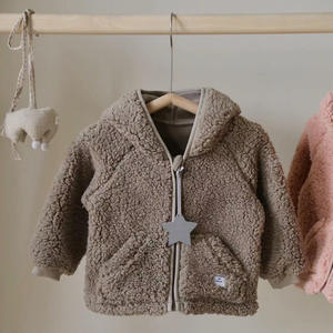 2025 automne et hiver nouveau chaud <span class=keywords><strong>Teddy</strong></span> fourrure pointu chapeau en peluche <span class=keywords><strong>veste</strong></span> pour enfants, élégant et mignon bébé garçon fille fermeture éclair Cardigan - Product Image 3