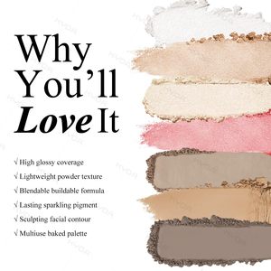 Paleta de Iluminador en Polvo Prensado Vegano con Brillo Diamante, Maquillaje de Larga Duración, Alta Pigmentación, Bronceador e Iluminador de Marca Privada - Product Image 2