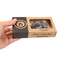 Kit de démarrage d'urgence portable, étanche et durable avec sifflet de survie et grattoir à silex multifonctionnel pour le camping en extérieur