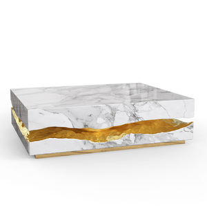 ห้องนั่งเล่นหินอ่อนธรรมชาติเรียบง่ายแบบนอร์ดิกโต๊ะกาแฟดีไซน์เนอร์ - Product Image 1