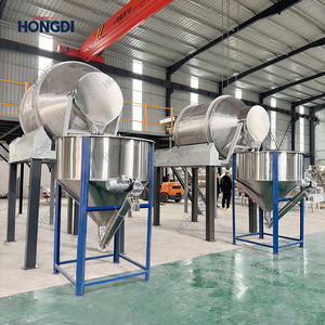 Industrial Double 1600 <b>Rotary</b> Drum Mixer Line with Working Platform and Storage Hopper, Large Capacity Grain and Plastic Blender - Product Image 5