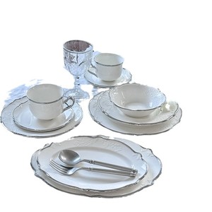 Juego <span class=keywords><strong>de</strong></span> platillos <span class=keywords><strong>de</strong></span> cerámica Floral Vintage francés, taza <span class=keywords><strong>de</strong></span> café con borde plateado, plato <span class=keywords><strong>de</strong></span> cena, patrón <span class=keywords><strong>de</strong></span> fruta, <span class=keywords><strong>vajilla</strong></span> para el hogar - Product Image 6