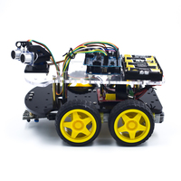 KUONGSHUN Kit de voiture robot éducatif pour Arduino UNO R3, mini planche à pain 4WD, 170 points, programmation, bricolage