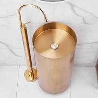 Mitigeur de lavabo sur pied de luxe noir pour eau chaude et froide