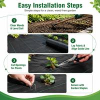 Toile de paillage anti-mauvaises herbes en rouleau pour aménagement paysager, couverture de sol pour pépinière et patio
