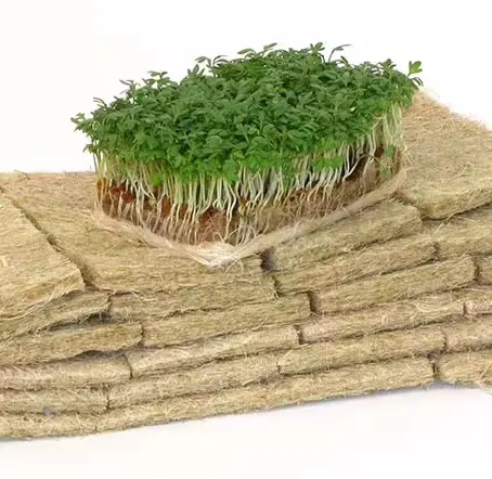 Natural Nonwoven Jute Felt Biodegradable Microgreen Pad Grow Mat Custom Any Size Needle Punched Jute Felt