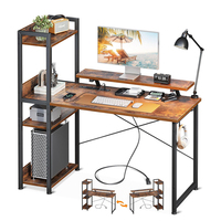 Escritorio Multifuncional Industrial Personalizado en Color y Tamaño, con Estantes de Almacenamiento Reversibles, Soporte para Monitor, Construcción Metálica