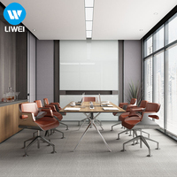 Table de réunion de luxe en bois moderne, extensible et durable pour salle de conseil d'entreprise, vente en gros pour distributeurs