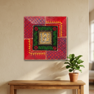 Cadre décoratif mural artisanal traditionnel indien de l'art populaire du Rajasthan - Product Image 1