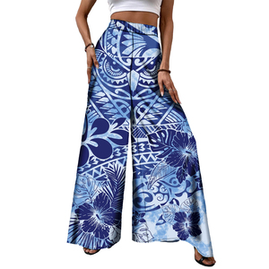 <span class=keywords><strong>Pantaloni</strong></span> da <span class=keywords><strong>Donna</strong></span> <span class=keywords><strong>con</strong></span> Stampa Tribale Samoana Polinesiana, <span class=keywords><strong>Vita</strong></span> Alta, Gamba Larga, Vestibilità Ampia, Taglie Forti - Product Image 4
