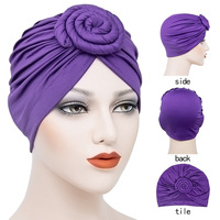 Turbante de Poliéster Transpirable para Mujeres Musulmanas, Gorro Pre-atado con Nudo, Estilo Étnico, para Todas las Temporadas