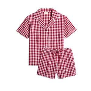 Sleep Set Button-Front Shorts With Short Sleeve Top 100% Cotton For Women Airy Texture And Cool Summer Night Ease Essential Wear - Product Image 1