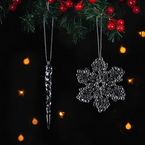 2025 Thiết Kế Mới Pha Lê Bông Tuyết Đồ Trang Trí Acrylic Icicle Treo Cây Giáng Sinh Trang Trí 5 cái/bộ Kỳ Nghỉ Nguồn Cung Cấp - Product Image 2