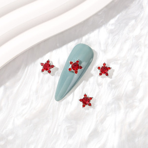 Adornos de Uñas en Forma de Estrella 3D de Metal Dorado y Plateado, Estrella Hueca de Aleación con Diamantes de Imitación, Accesorios para Decoración de Uñas DIY - Product Image 4