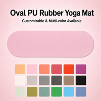 Tapis de yoga ovale personnalisable en PU et caoutchouc naturel de 5 mm, écologique, antidérapant, imperméable et résistant aux taches, pour Pilates
