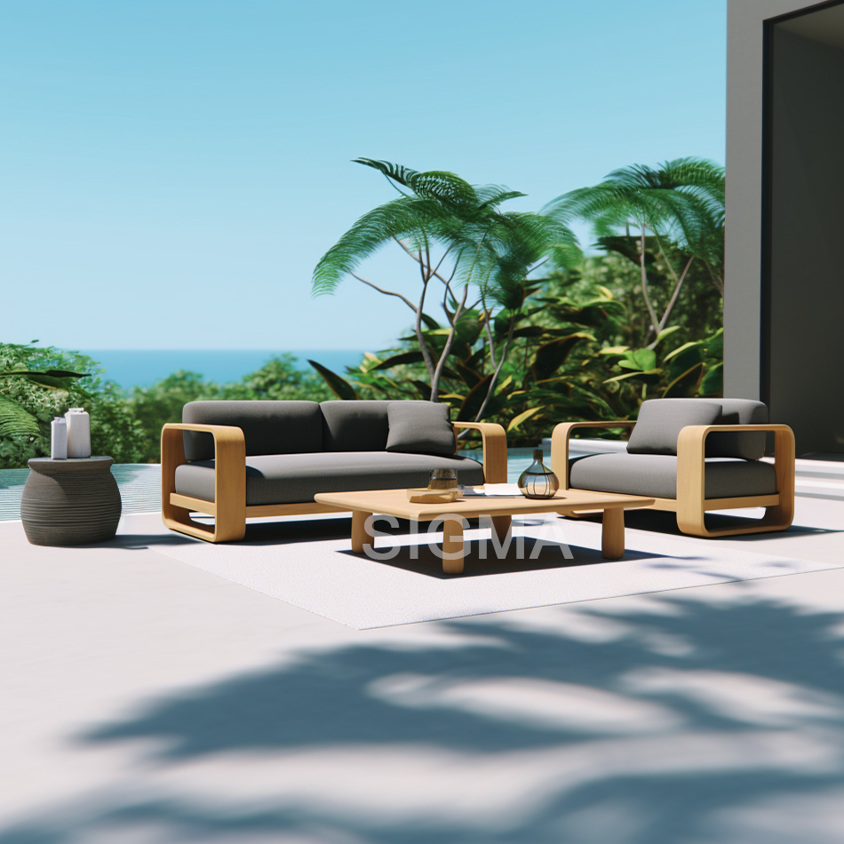 SIGMA Teak Chaise Lounge  All Weather Teak Outdoor Furniture Garden Sets Outdoor Furniture Sunbed