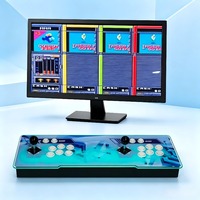 Manette de jeu double RGB pour 2 joueurs, style arcade, Plug-and-Play, en acrylique, pour jeux de combat et rétro, avec USB pour PC, TV, Android (version anglaise)