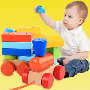 Tren Montessori de Frutas Set de Encaje de Formas Bloques de Apilamiento DIY Rompecabezas Geométrico Tractor Juguetes Educativos para Niños y Niñas - Product Image 5