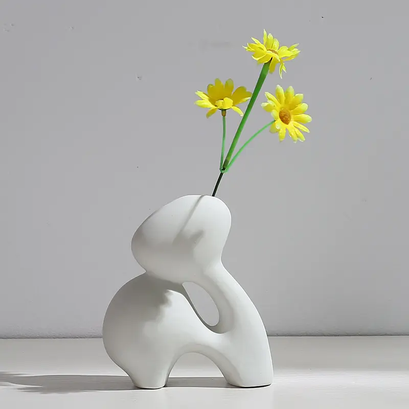 Disposizione dei fiori del vaso di ceramica fiori secchi stile nordico minimalista idroponico vaso di fiori ornamenti per la casa commercio all'ingrosso della fabbrica