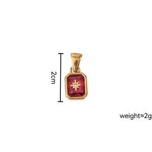 Colgante de Acero Inoxidable 316L con Baño de Oro de 14k/18k, No se Deslustra, con Dijes de Zirconia de Piedra de Nacimiento para Fabricación de Joyas, Collares y Pulseras - Product Image 5