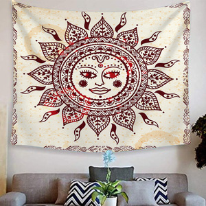 Tappeto/Arazzo Vintage con Carte dei Tarocchi, Stregoneria, Astrologia, Stelle, Luna, Dea, Nymfa Marina, Sirena - Decorazione per Letto, Coperta, Tessuto da Parete - Product Image 4