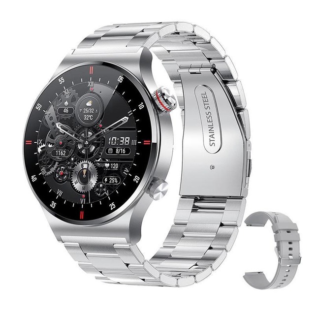 NFC Blue Tooth Call Smartwatch Men ECG PPG Blood Pressure Monitor Sports Fitness Business Smart Watch IPS QW33 for IOS Android