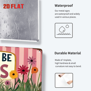 Juego de Letreros Metálicos Largos Vintage con Diseño de Girasol, Decoración Retro Floral de Bienvenida para Pared de Hogar o Porche - Product Image 5