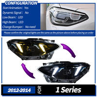 Faros Delanteros LED CREULI para BMW Serie 1 F20 2012-2014, Estilo Fang, DRL Bicolor, Señal de Giro Secuencial, Lente de Proyector, Gran Venta
