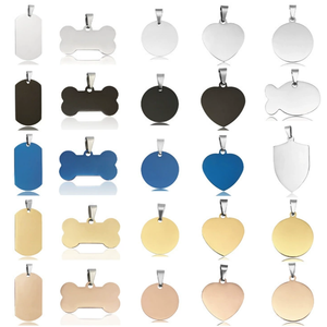 Étiquettes d'identification pour animaux de compagnie en acier inoxydable poli, durables, imperméables et personnalisables, pour chiens et chats, fixation au collier, vente chaude - Product Image 2