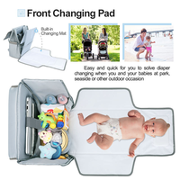 Sac à langer multifonctionnel personnalisé avec logo, imperméable, pour maman, sac de voyage pour bébé, sac à dos avec station de change