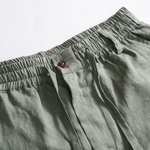 Wholesale Custom <b>Men</b> 100% Linen Pants OEM Drawstring Casual Trousers Summer Breathable Loose Fit Linen Clothing Factory TKAN7724 - Product Image 2