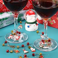 Charmes de verre à vin de Noël Objets décoratifs pour verres à tige pour dégustations de vin et décorations de vacances
