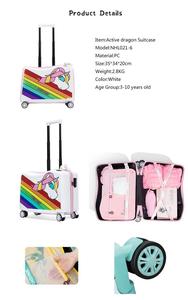 NOHOO impermeabile all'ingrosso del progettista bambini simpatico cartone animato bagaglio studente trolley borse di scuola con ruote per i bambini - Product Image 6