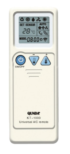Universal AC Remote Control KTE02 - Plug & Play for 50+ Brands (Samsung/LG/Carrier), LCD Display with Energy Saver Mode