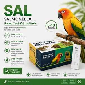 Kit de test rapide d'antigène Salmonella SAL pour oiseaux, haute précision, diagnostic vétérinaire professionnel pour oiseaux de compagnie - Product Image 1
