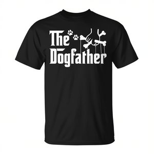 Camiseta The Dogfather negra de manga corta con cuello redondo para hombre, regalo divertido para amantes de los perros, para el día del padre - Product Image 3
