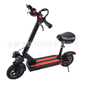 Patinete Eléctrico de 10 Pulgadas con Motor sin Escobillas de 1000W, Plegable, Todoterreno, con Asiento, Iluminación LED, para Adultos, Uso en Exteriores - Product Image 3