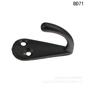 BD71 Wall Hook 14x34mm Black <b>Spray</b> Zinc Alloy Single Hook For Clothing Storage - Product Image 5