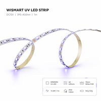 Bande lumineuse LED UV WISMART DC12V SMD5050, 60 LED/m, PCB 10 mm, 14,4 W, 395-400 nm, IP20, 1 m, pour l'éclairage d'inspection fluorescente