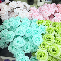 Vente directe usine – Nouvelle fleur artificielle rose diamant à 3 têtes pour décoration murale, chemin de table floral pour mariage